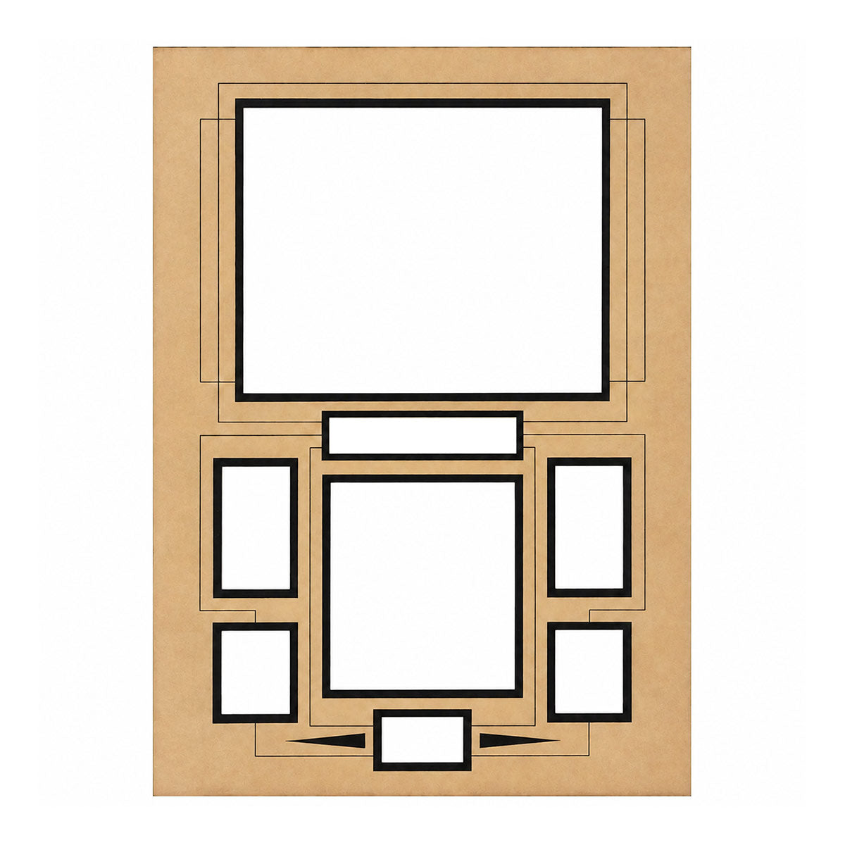 18x24 • 8 Opening Double Mat with complex V-Groove