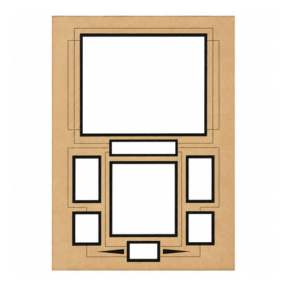 18x24 • 8 Opening Double Mat with complex V-Groove