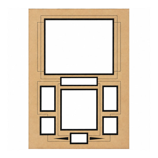 18x24 • 8 Opening Double Mat with complex V-Groove